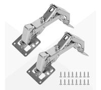 Bisagras de cierre suave de 170 grados para puertas de armario, bisagras hidráulicas ocultas con amortiguador, sin perforación previa para muebles sin marco, puerta de armario, armarios de esquina (2)