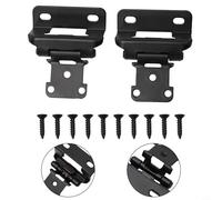 Bisagras de cierre suave de 2 piezas para gabinetes de escritorio y armario, media superposición con clip, construcción de acero para oficina en casa (negro)