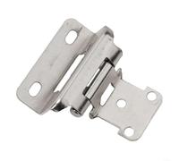 Bisagras de cierre suave de media superposición, paquete de 2 para armarios y gabinetes de escritorio, bisagras de instalación ocultas ajustables de metal (plateadas)