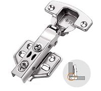 Bisagras de cierre suave para puerta de armario de cocina con mecanismo de cierre automático, bisagra de placa de cierre lento y tornillos, paquete de 2 unidades