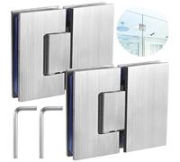 Bisagras de cristal para puerta de ducha de 180 grados, 2 unidades, bisagra de vidrio a vidrio sin marco para bisagras de puerta de acero inoxidable de 8 a 12 mm, bisagras de puerta de baño
