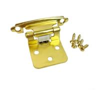 Bisagras de gabinete, paquete de 6 bisagras de resorte de cierre automático de latón dorado negro para puerta de armario, muebles, herrajes fáciles de instalar, 35 mm (amarillo)