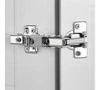 Bisagras de Gabinete Sin Marco - Bisagras Ocultas de Montaje Ajustable Hidráulicas con Amortiguadores de Cierre Suave de Acero Niquelado