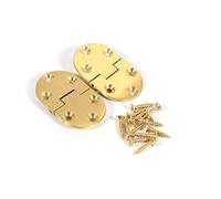 Bisagras de latón dorado 2 uds, bisagras plegables redondas de 30x80 mm, acabado satinado, resistentes y duraderas, para mesas plegables, armarios, cajas de madera y joyeros, con tornillos incluidos