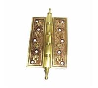 Bisagras de puerta con cabeza de corona de latón macizo, gruesas, planas, de oro rosa, resistentes, silenciosas, for puerta de villa, accesorios de herrajes de cobre, 1 unidad Bisagra plegable(130mm)