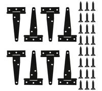Bisagras de puerta de 4 pulgadas, color negro, 8 unidades, bisagras en T, bisagras de metal, XhjzgcTech