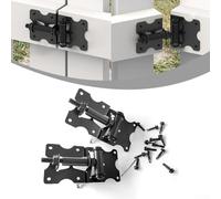 Bisagras de puerta de cierre automático para vallas de madera, paquete de 2 unidades, resistente, tensión de resorte ajustable, acero galvanizado, negro, para interiores y exteriores