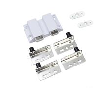 Bisagras de puerta de cristal de acero inoxidable para armarios y puertas de oficina, no requiere taladrar, diseño inoxidable adecuado para instalación de vidrio de 5 a 6 mm (plateado)