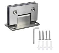 Bisagras de puerta de ducha de vidrio de acero inoxidable de 90 grados for puertas sin marco de 8-12mm abrazaderas de pared a baño resistentes para