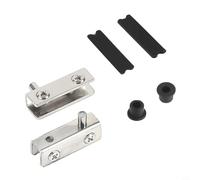 Bisagras de puerta de vidrio de acero inoxidable, paquete de 2 unidades, instalación sin taladrar con cojines de goma para bisagras de gabinete de vidrio de 56 mm para gabinetes para armarios