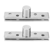 Bisagras de Puerta Pivote 360 Grados, Acero Inoxidable, 75x17 mm, Ocultas, para Puerta y Ventana, Rotación Central, 2 Superiores y 2 Inferiores