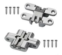 Bisagras de puerta plegables invisibles de alto rendimiento, paquete de 2 con apertura de 180 grados y tornillos (13 x 45 mm)