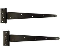 Bisagras de trabajo pesadas, Bisagra de puerta con rodamiento ranurado triangular en forma T, 16 pulgadas, 400 mm, color negro