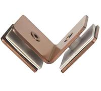 Bisagras de vidrio Bisagra de puerta acero inoxidable 304, vidrio oro rosa, clip fijo, for baño, código, partición esquina, enlace for cuarto ducha, fácil instalar(Dark Grey)