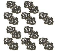 Bisagras decorativas de aleación de zinc, acabado de bronce antiguo, 5,2 x 2,7 cm para cajas de joyería, cajas de vino y cofres (paquete de 10)