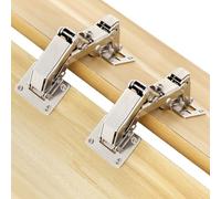 Bisagras Del Gabinete 170 Grados Sin Marco, 4 Piezas, Cierre Suave, Amortiguador Hidráulico Oculto, Montaje Ajustable Para Puertas De Cocina