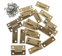 Bisagras Diminutas Retro Doradas para Joyero de Madera con Tornillos | Hierro Resistente, Soporte para Tapa de Cajas Pequeñas, Estilo Chic, Bricolaje y Reparación de Madera