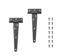 Bisagras en forma de T de hierro negro, 2 uds., herrajes rústicos for puerta, armario y valla(Black 175mm)