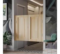 Bisagras For Puerta Batiente De Salón Madera Maciza Interior con Cierre Automático, Puertas Batientes Media Cintura, Bar Centros Comerciales, Cocinas, Divisiones(No Paint,85x90cm)