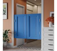 Bisagras For Puerta Batiente De Salón Madera Maciza Interior con Cierre Automático, Puertas Batientes Media Cintura, Bar Centros Comerciales, Cocinas, Divisiones(Dark Blue,80x90cm)