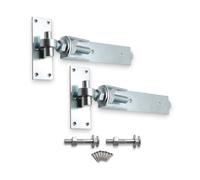 Bisagras galvanizadas ajustables de gancho y banda para puerta de campo o jardín de 20,3 cm, 25,4 cm, 30,5 cm, 45,7 cm, 61 cm, se suministra en pares con todas las fijaciones (25,4 cm)