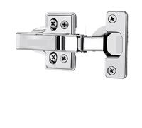 Bisagras hidráulicas de acero inoxidable de primera calidad for gabinetes de cocina con cierre suave - 1 amortiguador silencioso for muebles de hogar(Silverhalf Overlay)