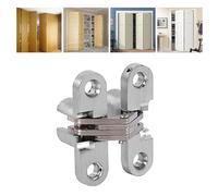 Bisagras Ocultas, Aleación De Zinc Y Acero Inoxidable Bisagra De Puerta Oculta De 180 Grados Para Puerta Plegable Puerta De Gabinete Capacidad De Carga De 10 Kg Bisagras Cruzadas(94mm)
