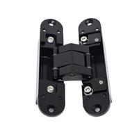 Bisagras ocultas cruzadas, Bisagras de puerta ocultas ajustables de aleación de Zinc, 2 uds., color plateado y negro, 140-165x30mm(Black,165x30mm)