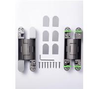 Bisagras ocultas for puertas, bisagras ocultas resistentes for puertas secretas, ajustables en 3 direcciones for construir una puerta de estantería oculta.(Gray)