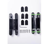 Bisagras ocultas for puertas, bisagras ocultas resistentes for puertas secretas, ajustables en 3 direcciones for construir una puerta de estantería oculta.(Black)
