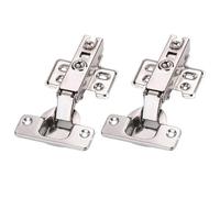 Bisagras para armarios 4Pcs Stainless Steel Cabinet Door Hinges Hydraulic Damper Buffer Soft Close Wardrobe Concealed with Screws(Full Overlay)