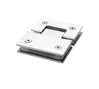 Bisagras para mamparas de ducha Abrazadera de acero inoxidable 180 grados for vitrinas, soporte vidrio resistente, bisagra for puerta ducha, for muebles, piezas repuesto(Silver,1pcs)
