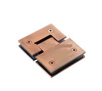Bisagras para mamparas de ducha Abrazadera de acero inoxidable 180 grados for vitrinas, soporte vidrio resistente, bisagra for puerta ducha, for muebles, piezas repuesto(Red copper)
