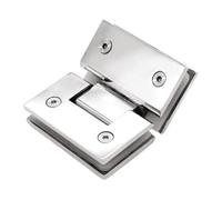 Bisagras para mamparas de ducha, Bisagras for mampara de ducha, 3 piezas, vidrio cuadrado 135 grados, acero inoxidable, sin borde, plateado,5 pulgadas