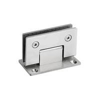 Bisagras para mamparas de ducha, Bisagras for puerta de ducha acero inoxidable, cepillo níquel vidrio sin marco, abrazadera 90 grados, color plateado(Silver Ss-90)