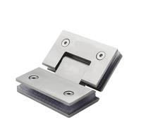Bisagras para mamparas de ducha, Bisagras for puerta de ducha acero inoxidable, vidrio sin marco, Clip plegable 90 grados, plateado(Silver Ss-135)