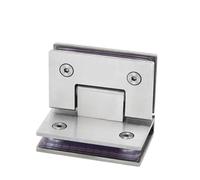 Bisagras para mamparas de ducha, Bisagras for puerta de ducha acero inoxidable, vidrio sin marco, Clip plegable 90 grados, plateado(Silver Ss-90sb)