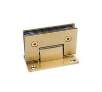 Bisagras para mamparas de ducha Puerta de vidrio for baño, montaje en pared acero, bisagra inoxidable 90 grados, puerta ducha abierta, abrazadera for(GOLD-90)
