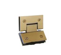 Bisagras para mamparas de ducha Puerta de vidrio for baño, montaje en pared acero, bisagra inoxidable 90 grados, puerta ducha abierta, abrazadera for(GOLD-135)