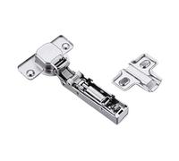 Bisagras para muebles de brazo recto de cobertura total - Bisagras con cierre suave para armarios y muebles (ajuste automático, silenciosas) (Natural color)
