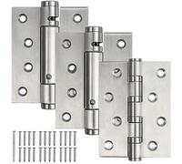 Bisagras para Puerta AMTOVL 4” 3PCs Bisagras de Acero Inoxidable con Resorte Ajustable Soporta Hasta 35KG Bisagras Plegables 100mm x 76mm x 3mm con Tornillos de Montaje para Mueble Puerta de Fuego