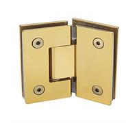 Bisagras para puertas, Bisagra for puerta de ducha de 135 grados, acero inoxidable, sin marco, vidrio, 8-12 mm, dorado