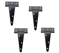Bisagras para puertas T-Strap Hinges Pack of 4 Galvanized Black 2-6 Inches for Gate Barn Door(4inch)