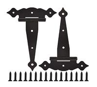Bisagras para puertas Two 8-inch black door hinges, suitable for shed barn doors