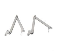 Bisagras para tapa de acero inoxidable, bisagra de gabinete de cierre suave con soporte plegable de 180 grados para muebles, estante de oficina y estantería, plata, paquete de 2