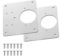 bisagras, Pieza de reparación de bisagra de acero inoxidable, placa fija, placa de montaje, orificio de tornillo, reparación de bisagra, hoja de gabinete, puerta, hoja de loto, 2 uds.
