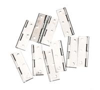 Bisagras planas de acero inoxidable, 10 piezas para puertas de gabinete, cajas y accesorios de conector de reparación de cajones para varios tipos de muebles (2.5 pulgadas)