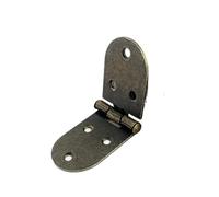 Bisagras plegables de 180 grados, bisagras atornilladas con solapa, fácil montaje, Hardware esquina redondeado resistente for puerta gabinete, 5 uds Para Muebles(Bronze)