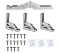 Bisagras Plegables de 90/180 Grados, Ocultas para Soporte de Mesa Con 16 Tornillos, para Puertas de Armario (Con 3 Pegatinas de Silicona Anticolisión)