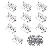Bisagras Plegables de Acero Inoxidable, Bisagras Puertas Madera, 55 * 34mm Bisagra Silenciosa, 10 PCS Bisagras Acero Inoxidable, Bisagras, Bisagras Puertas, con 62PC Tornillos para Muebles,Armario